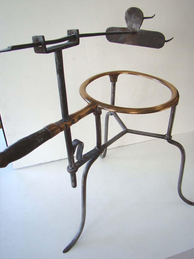 An 18th century iron and brass "Game Spit" used for cooking game birds over an open fire — image 3
